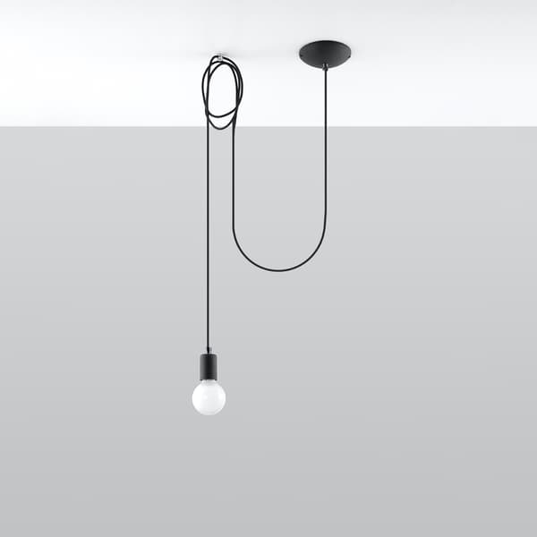 Pendel lampa EDISON 1 svart Black