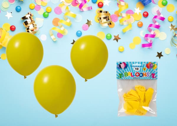 Ballong Gul 10-pack Latex Yellow
