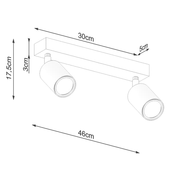 Taklampa VERDO 2 svart Black