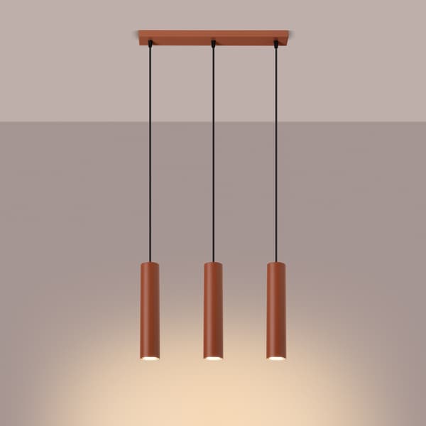 Taklampa LAGOS 3L röd ockra Red