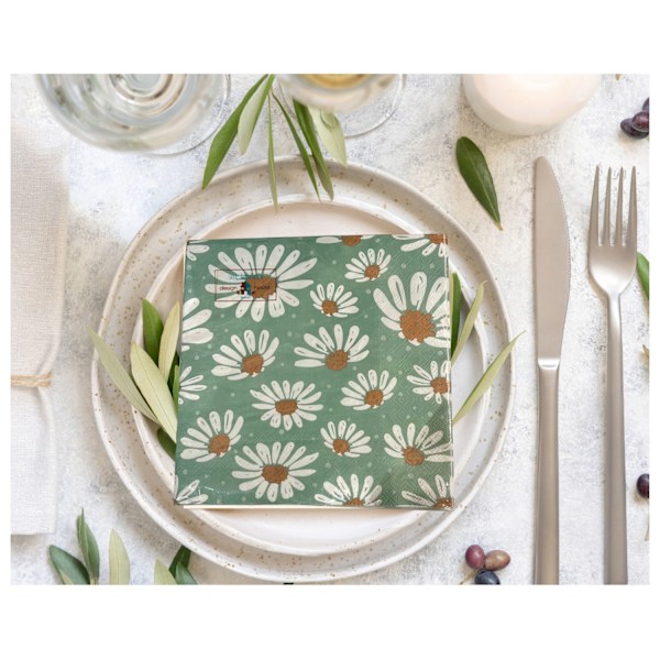 Serviett Daisy 33x33cm 2-pakning Multicolor