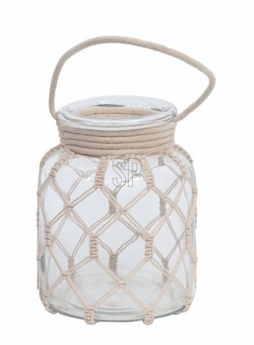 Ljushållare Lykta Glas Rep 17 cm Transparent
