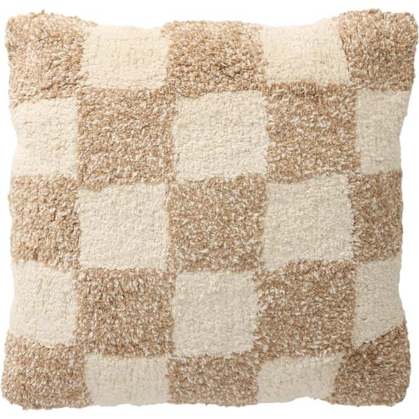 Kudde Rutig Beige 45x45 cm Beige