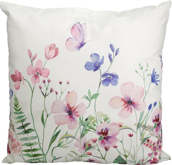 Kudde Blommor Vit 45x45 cm Vit