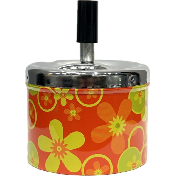 Askfat Blomma Snurr Metall Multicolor