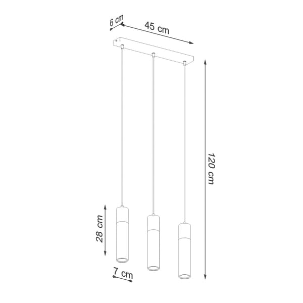 Pendel lampa ZANE 3 grå Grey