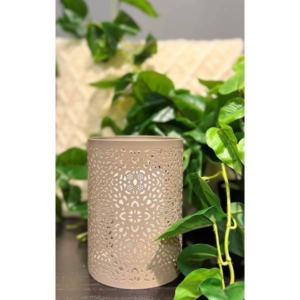Ljushållare Bågar Ringar Mönstrad Metall Taupe 18 cm Taupe Mönstrad