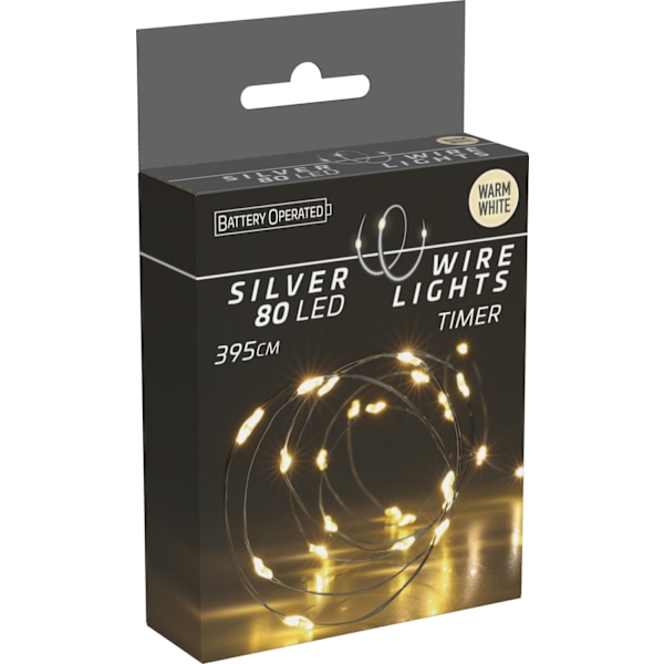 LED-slinga Silvertråd 395 cm Timer Multicolor