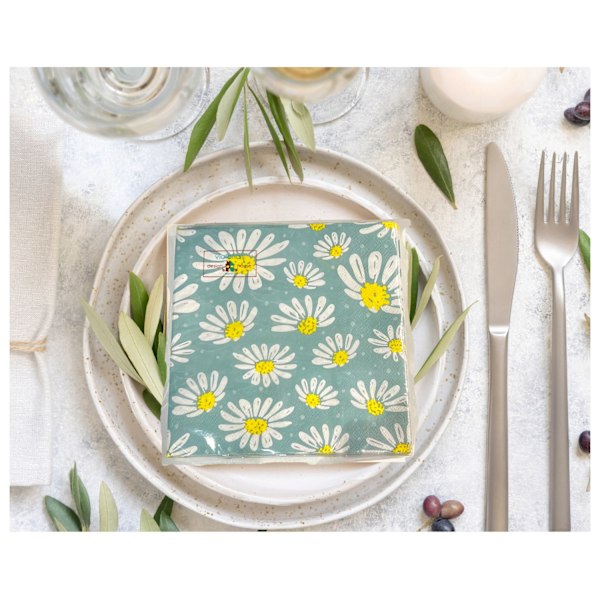 Servett Daisy 33x33cm 2-pack multifärg