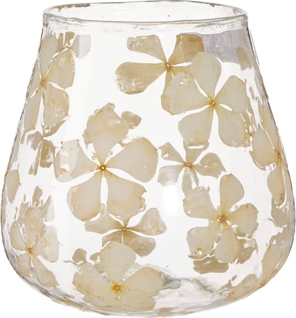 Ljushållare Blommor Beige 13 cm Transparent