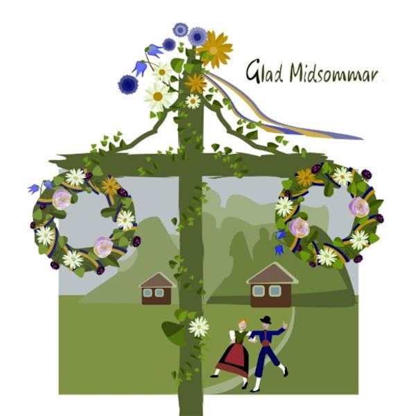 Servetter Midsommarstång 33x33cm 20-pack multifärg