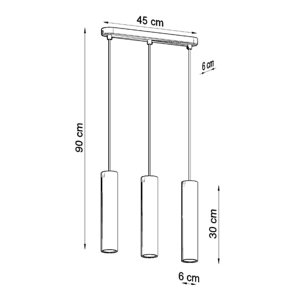 Pendel lampa LUVO 3L Grey