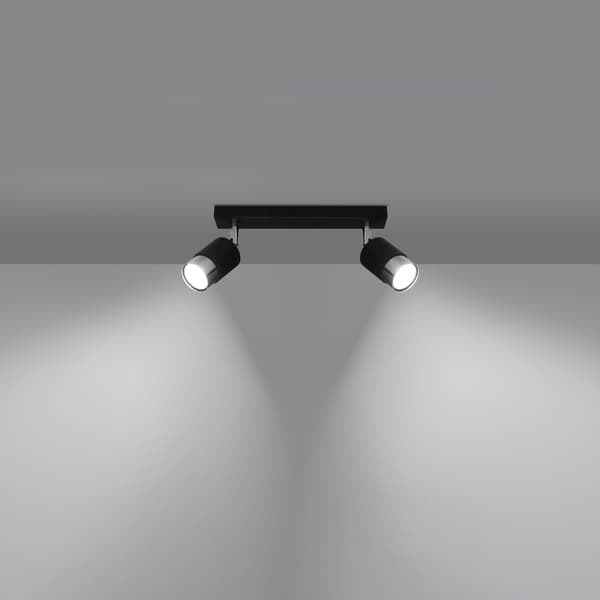 Taklampa NERO 2 svart/krom Black