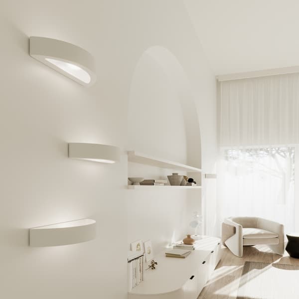 Vägglampa keramik ATENA 30 White