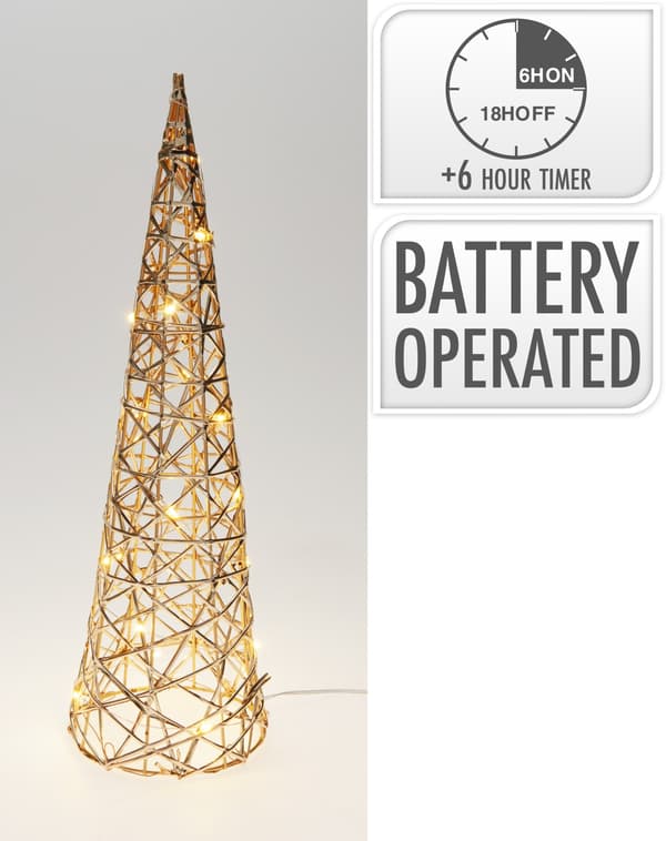 Julkon Guld med LED-belysning Belysning Timer 40 cm Guld