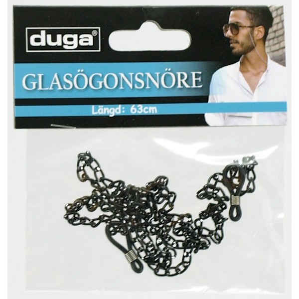 Glasögonsnöre Senilsnöre Glasögon metall 63 cm Silverkrom