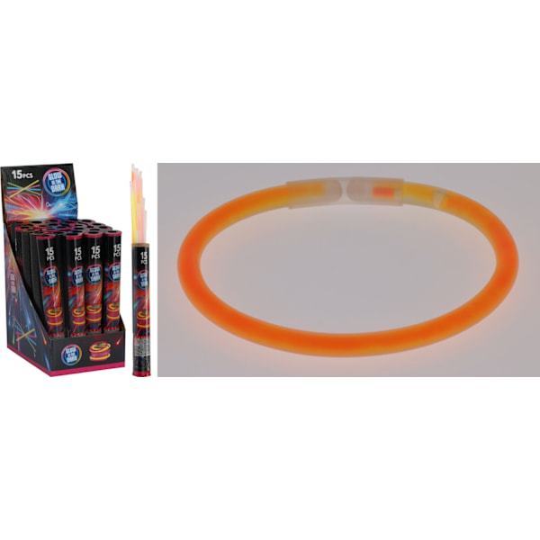 Armband Glowstick Fest 15-pack Svart