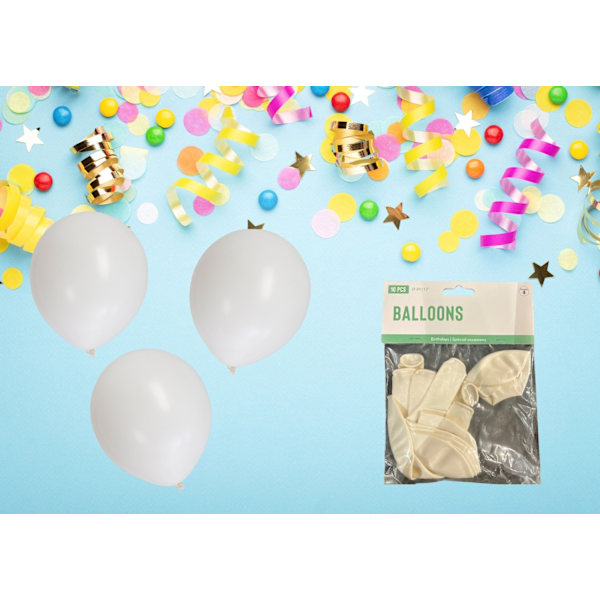 Ballong Vit 10-pack Latex Vit