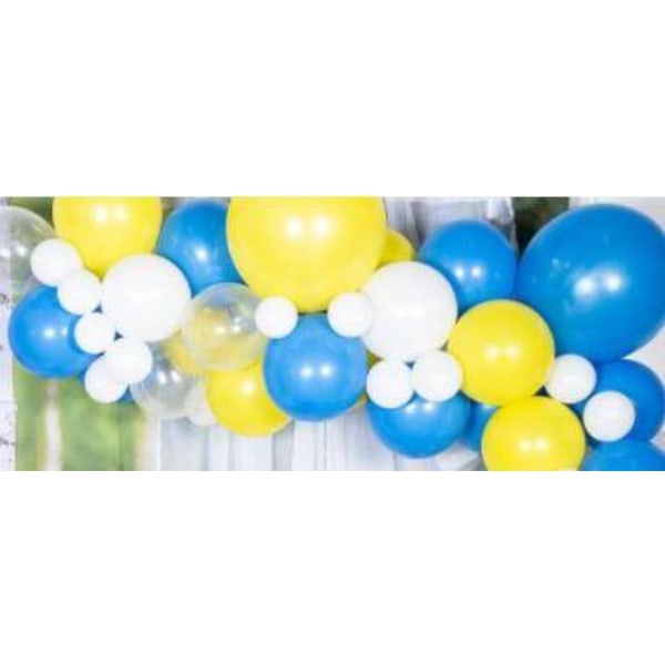 Ballongsett Gul/blå/hvit 52 stk Multicolor