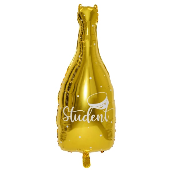 Ballong Student Flaska Guld Folie Guld