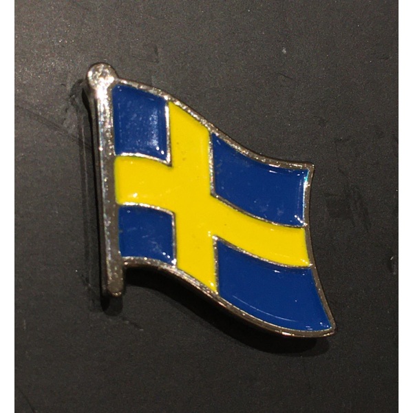 Pin Brosje Souvenir Sverige Flagg Multicolor