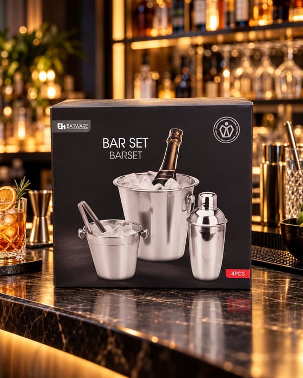 Bartenderset 4 delar Rostfritt Silver