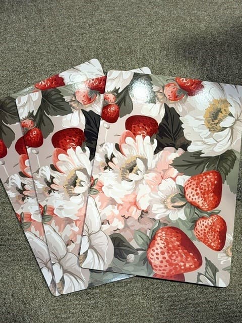 Underlägg Kork Jordgubbar 43x30 cm 4-pack multifärg