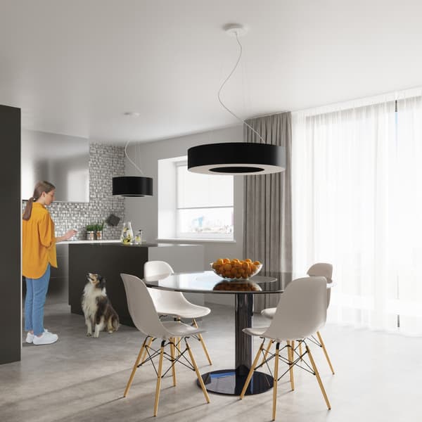 Ljuskrona SATURNO SLIM 70 svart Black