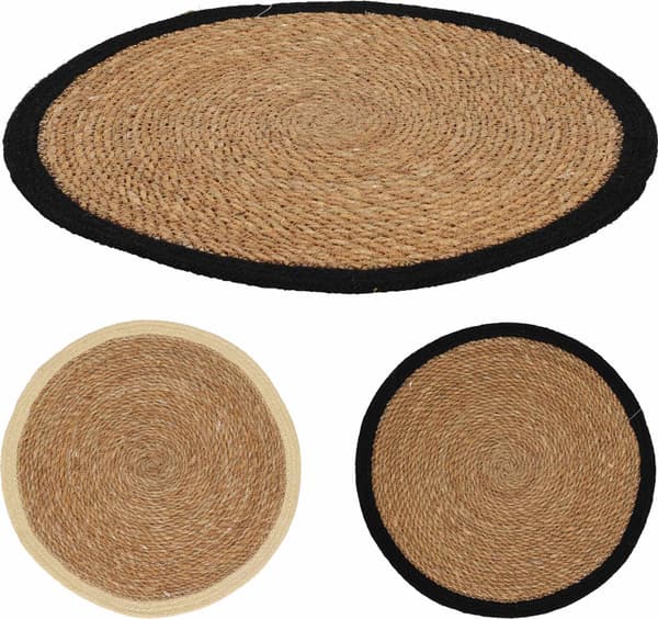 Underlägg Rund Cremevit Kant Rotting 37 cm 4-pack Creme