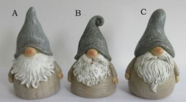 Tomte Jul Dekoration 12,5 cm grå