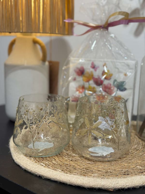 Ljushållare Blommor Glas 11 cm Transparent