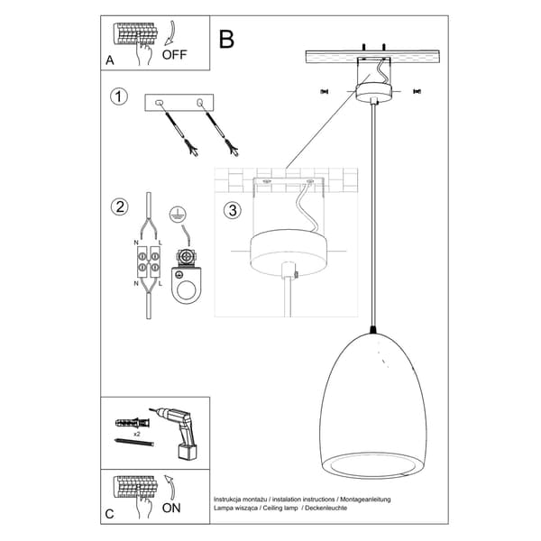 Keramisk hängande lampa BUKANO White