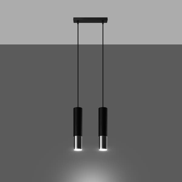 Pendel lampa LOOPEZ 2 svart/krom Black