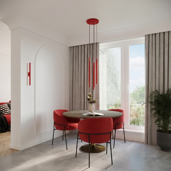 Vägglampa PASTELO 2 röd Red