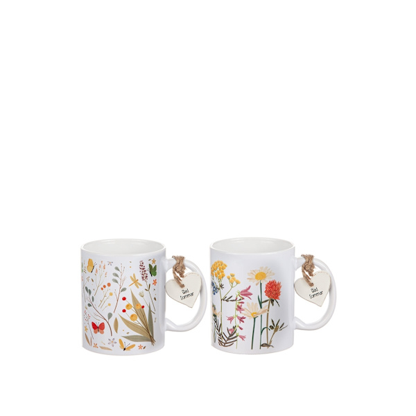 Mugg Sommar Keramik 10 cm Vit
