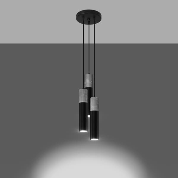 Pendel lampa BORGIO 3P svart Black
