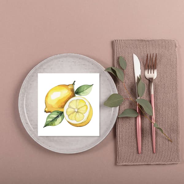 Servetter Citron 33x33 cm 20-pack Multicolor