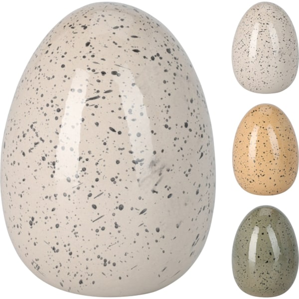 Ägg Keramik Dekoration 14 cm Gult Gul one size