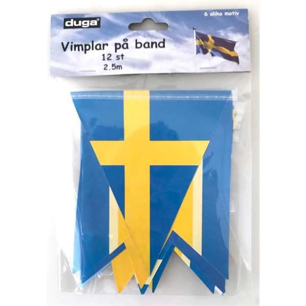 Vimplar Girlang Sverigeflaggor 2,5 m multifärg