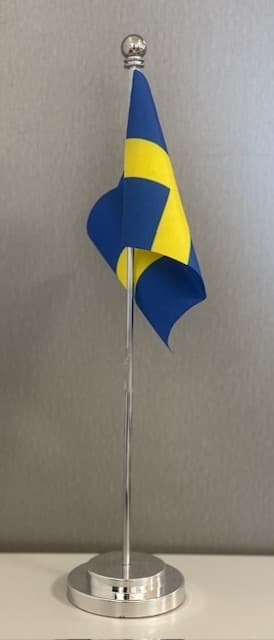 Bordsflagga Tyg/Metall Silver 31 cm Silver