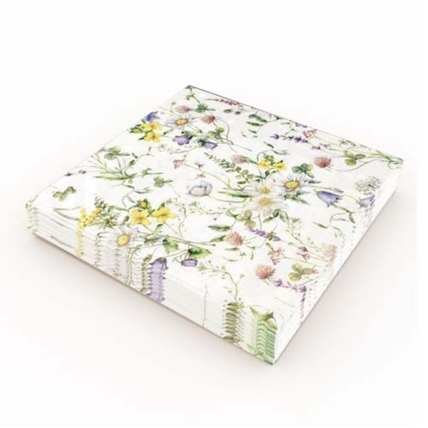 Kaffeservetter Ängsblommor 25x25cm 20-pack Multicolor