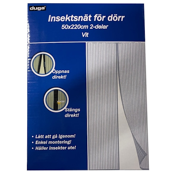 Insektnet dør 100x220 insektbeskyttelse White