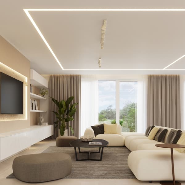 Taklampa RING 2 beige Beige
