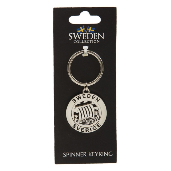 Nøkkelring Souvenir Spinner Vikingskip Grey