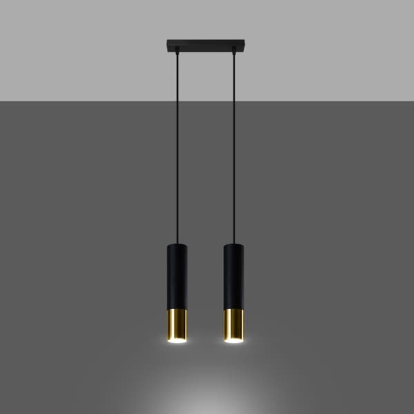 Pendel lampa LOOPEZ 2 svart/guld Black
