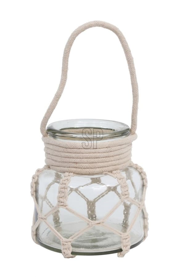 Ljushållare Lykta Glas Rep 12 cm Transparent