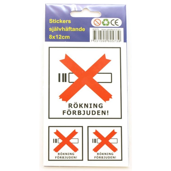 Stickers Rökning Förbjuden 6-p dekal klistermärke Yellow