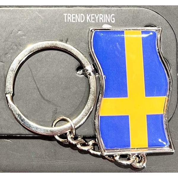 Nyckelring Flagga Sverige multifärg