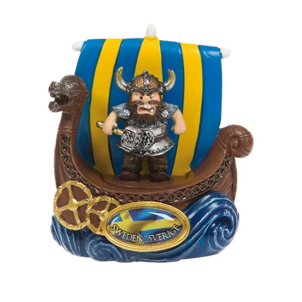 Magnet Souvenir Vikingskepp Viking med Hammare multifärg