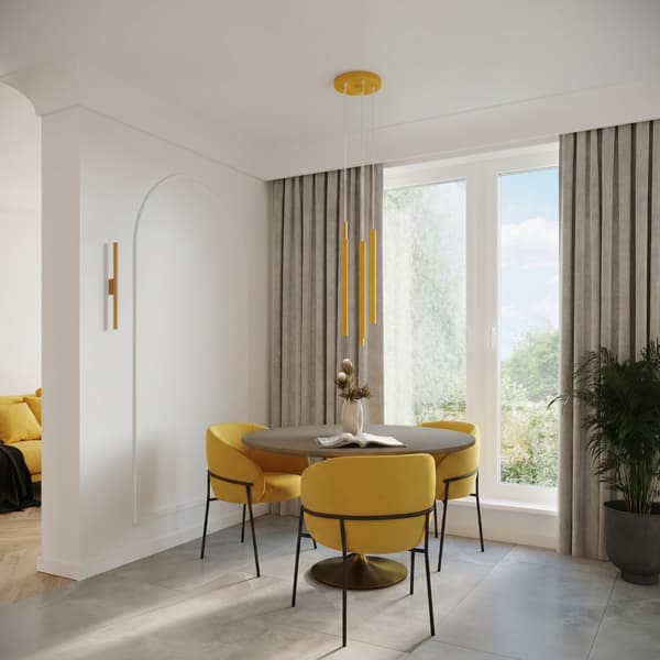Pendellampa PASTELO 3P gul Yellow